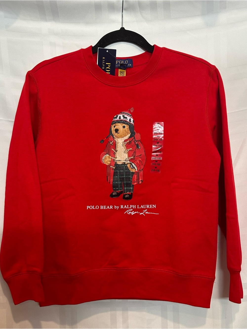 Polo by Ralph Lauren Red Polo Bear Crewneck Sweatshirt M(10-12)